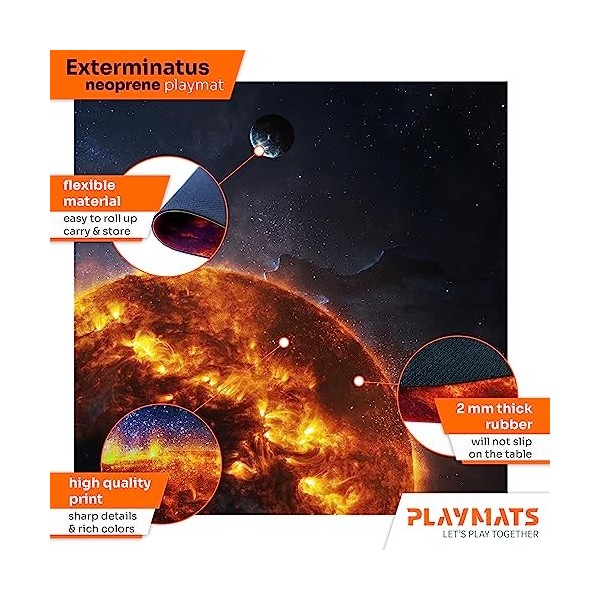 PLAYMATS- Dropfleet Commander Bataille, Jeu, Tapis en Caoutchouc, C039-R-dropfleet, Exterminatus, 48" x 48" / 122 cm x 122 cm