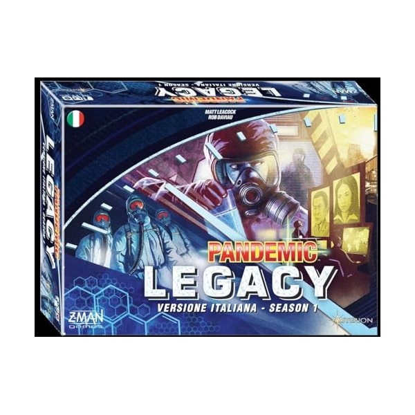 Asmodee- Pandemic Legacy-Édition Italienne, Single, 8385, Bleu