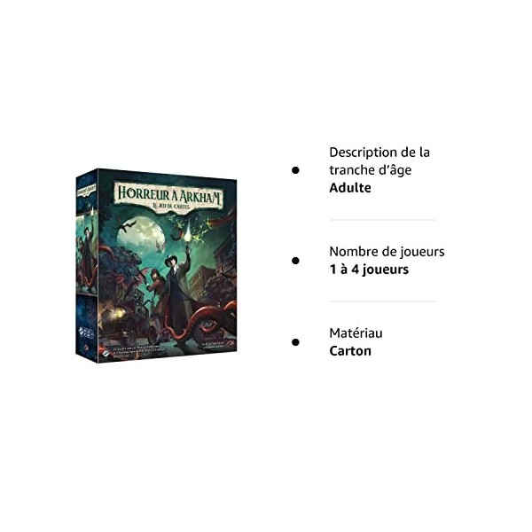 Novalis Horreur à Arkham : Le Jeu de Cartes Horreur à Arkham JCE - Edition Revisée FFGAHC60FRPK