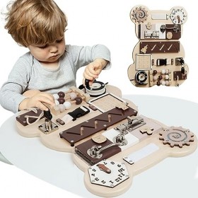 Board Busy Buted for Toddlers Activity Boards avec 16 Organes de Type Baby Baby Baby Sensory Boards pour 1 à 3 Ans Fine Motor