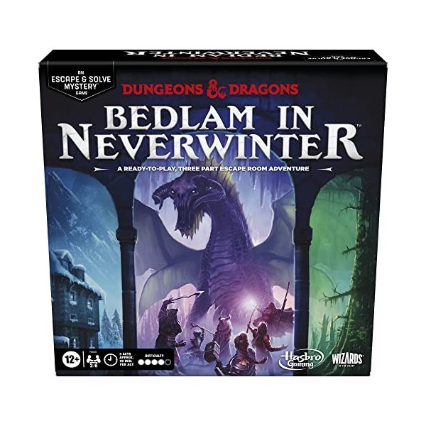 Hasbro Dungeons & Dragons : Bedlam in Neverwinter Jeu de société, Escape Room, jeux de stratégie coopératifs pour enfants de 