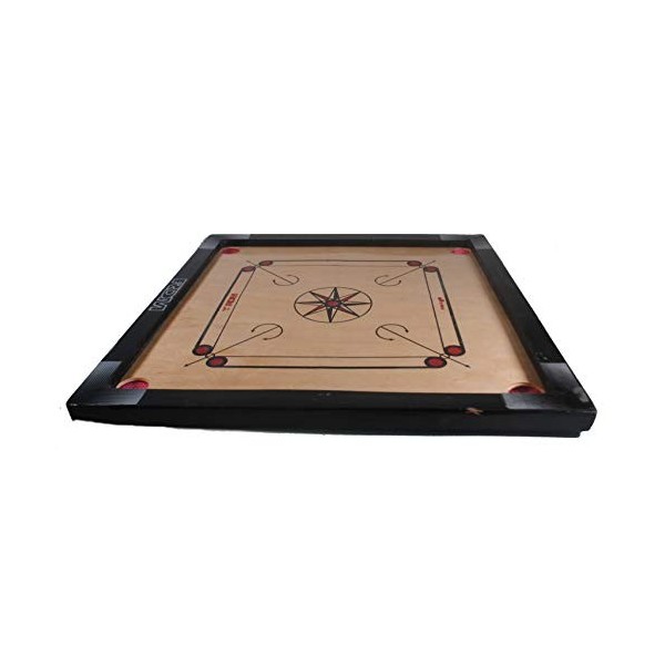 Terrapin Trading Apex Indian Wooden Wood Carrom Board 65 x 65cm + Accessoires grevistes