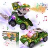 KJIXYUNG Voiture de transformateur de Dinosaure à pulvérisation Automatique avec Musique et lumière LED, Voitures de Transfor