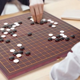 Plateau Pliable pour Jeu de Go Yellow Mountain Imports Couleur Cerise Foncé Épaisseur 2 cm avec Jetons Convexes Doubles en Mé