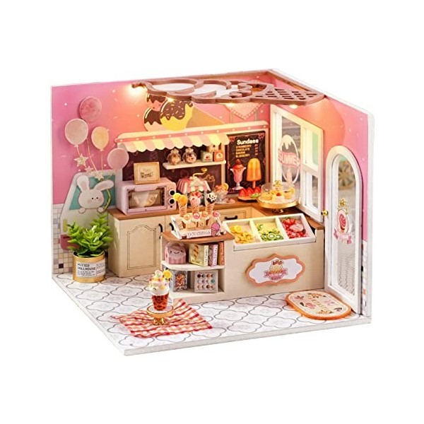 Cuteroom Kit in Miniatura Fatto a Mano da CASA Delle Bambole in Legno Fai-da-Te- Modello di Ragazza per Ragazze e Tutti i mob