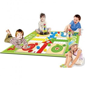 Eduk8 Tapis de Jeu géant Ludo – Jeu dintérieur et dextérieur pour Enfants de 3, 4, 5, 6 ou 7 Ans Ludo géant 