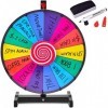 COSTWAY Roue de Fortune Φ48CM avec 14 Slots et Stylo Effaçable Gomme, Prize Wheel Embouts Plastiques pour Loteries Fête Anniv