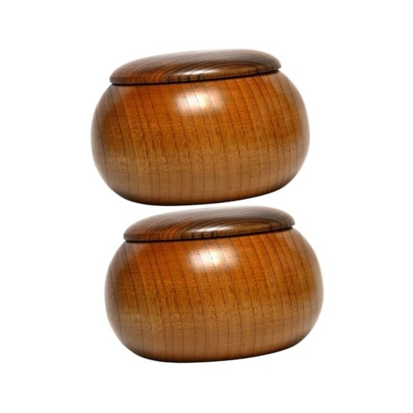 Cabilock 3 Pcs Jujube Bois Go Jar Go Game Can Professionnel Go Bowl Go Bowls Conteneur avec Couvercle Bambou Go Game Bowl Pot