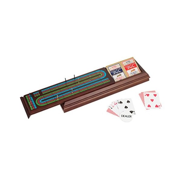 Royal CRibbage Board avec cartes, piquets et bouton Dealer