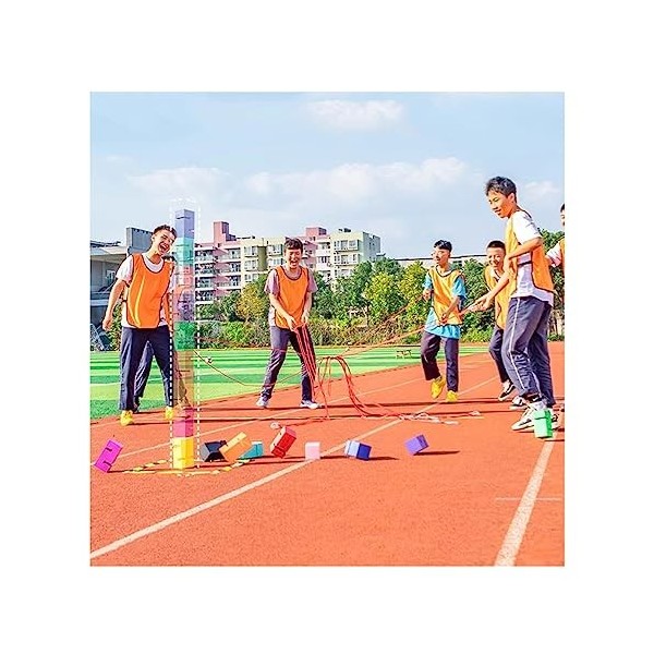 Jeux De Travail Déquipe, Kits De Jeu Dempilage De Blocs, Jeux De Plein Air sur Le Terrain Size:5pcs,Color:Rouge