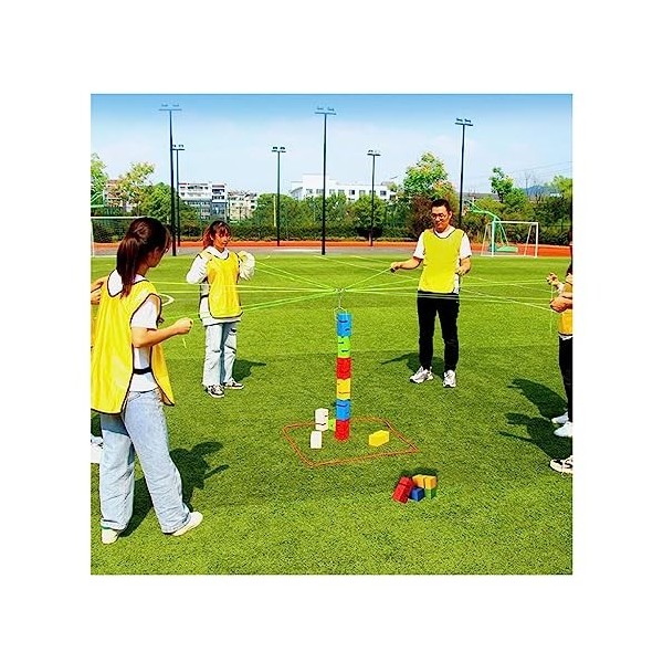 Jeux De Jour sur Le Terrain, Jeux Dempilement De Blocs pour Adultes Et Enfants, Jeux De Coordination œil-Main Size:5pcs,Colo