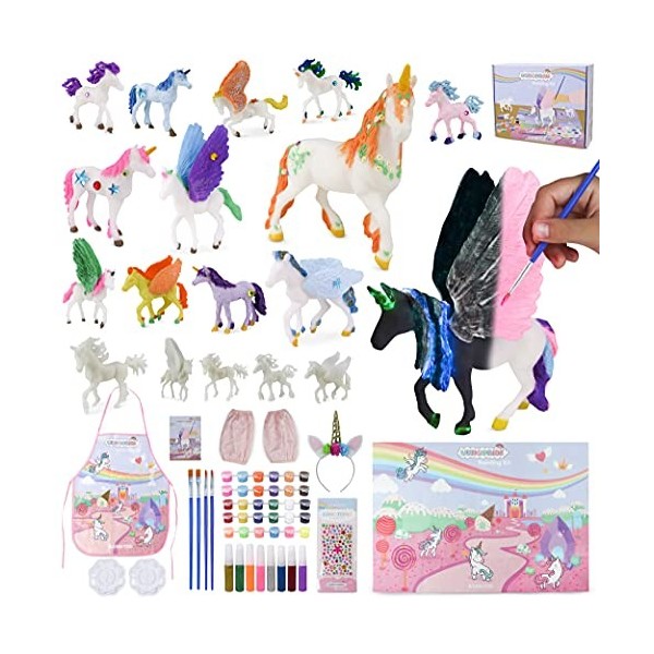 BONNYCO Dinosaure Jouet Garcon Kit Peinture avec 16 Figurines Activites Manuelles pour Enfants avec Phosphorescence, Loisirs 