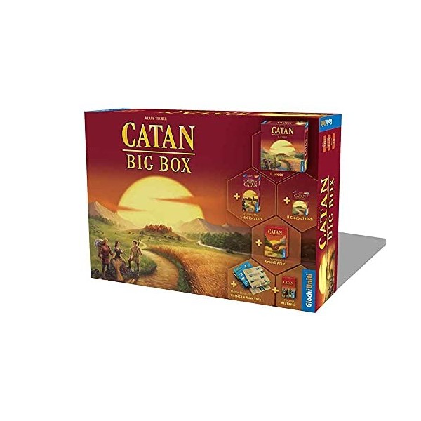 Giochi Uniti GU712 Catan Big Box, édition Italienne, Jeu de Gestion, Multicolore