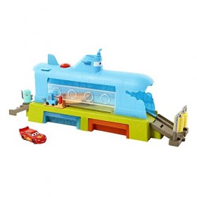 Disney Pixar Cars Coffret Station de Lavage Baleine avec 1 Voiture Flash McQueen, Jeu avec Changement de Couleur, Jouet Enfan