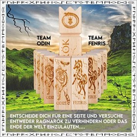 Eggcellence© Viking Kubb Ragnarök Edition – Jeux comme Odin ou Fenris – Échecs suédois en bois dhévéa – Jeu Kubb en bois de