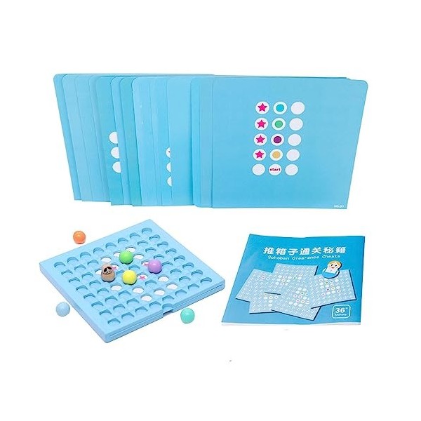 PERTID 3 Pcs Jouets éducatifs Table | Jeu dentraînement Sokoban à la pensée logique - Jeu mémoire Coordination œil-Main Jeu 