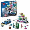 LEGO 60314 City La Course-Poursuite du Camion de Glaces, Jouet de Voiture avec Police, Inclus 3 Minifigurines, pour Garçons e