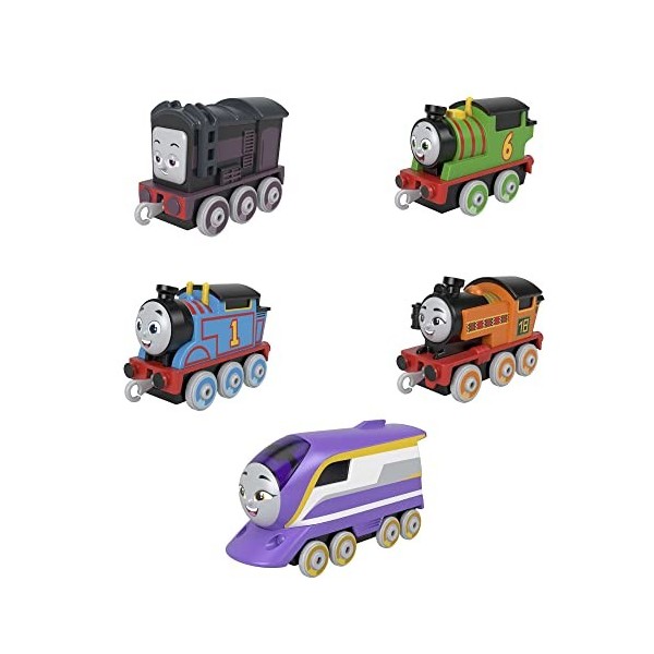 Thomas et ses Amis Coffret 5 Locomotives Métalliques À Pousser À L’effigie De Thomas, Percy, Diesel, Nia Et Kana, Jouet Enfan