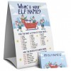 Panneau de jeux de Noël – « Whats Your Elf Name Game », jeux de Noël pour les familles, jeux de fête de Noël, jeux de vacanc
