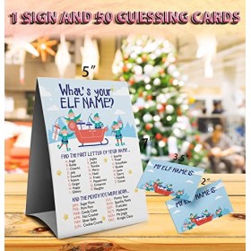 Panneau de jeux de Noël – « Whats Your Elf Name Game », jeux de Noël pour les familles, jeux de fête de Noël, jeux de vacanc