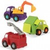 Wonder Wheels by Battat VE1040C1Z Ensemble de 3 Camions Jouets : Pelleteuse - Camion Poubelle - Camion Pompier - Multicolore 