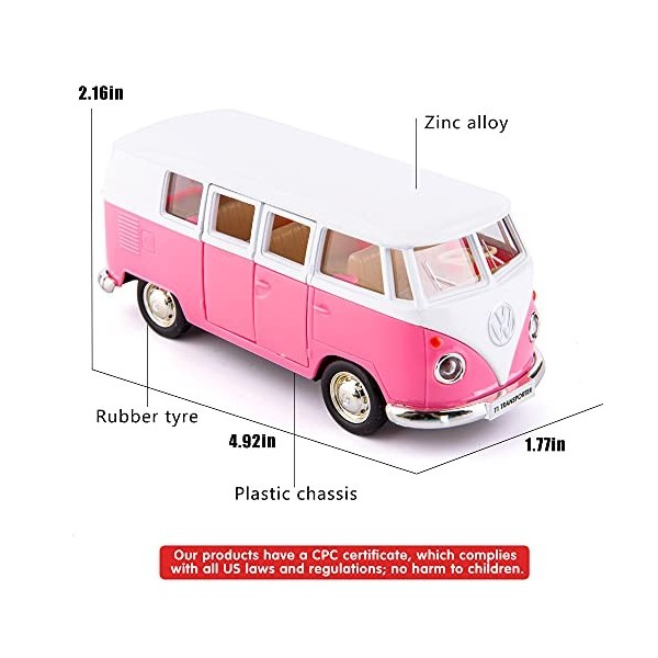 TGRCM-CZ Modèle de voiture de bus à léchelle 1/36, en alliage de zinc pour enfants, véhicules à tirer, camion pour tout-peti