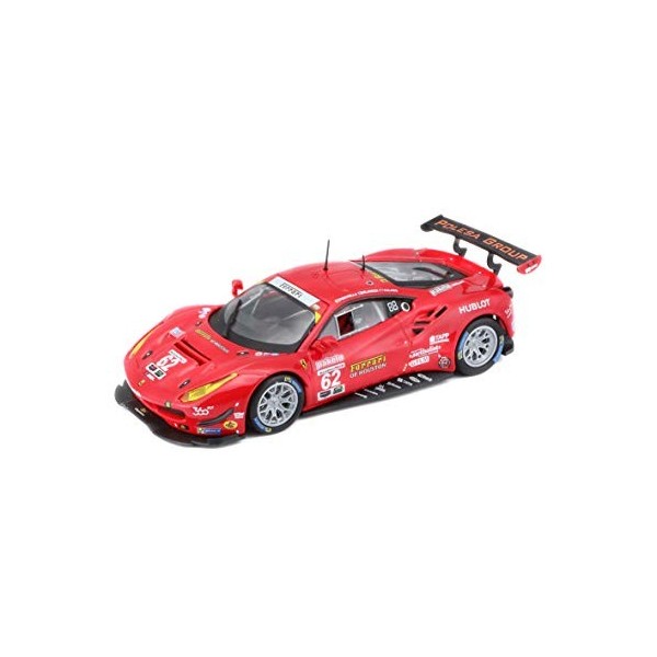 Bburago | Ferrari Racing 488 GTE Édition 2017 | Reproduction de Voiture Miniature à échelle 1/43 | Rouge | Jouet pour Enfant 