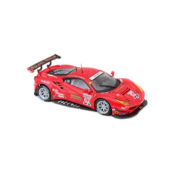 Bburago | Ferrari Racing 488 GTE Édition 2017 | Reproduction de Voiture Miniature à échelle 1/43 | Rouge | Jouet pour Enfant 