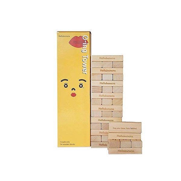 O-ing Tower Jeu de couple amusant pour adultes avec 54 blocs en bois avec des questions et des défis vérités ou osiers