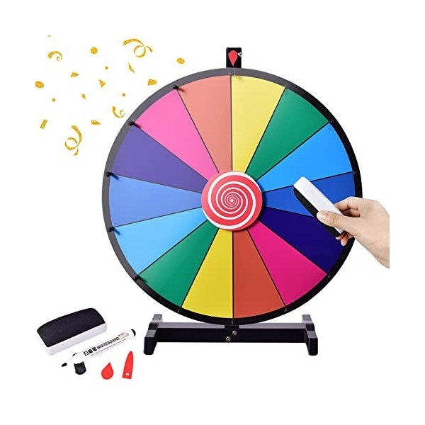 DREAMADE Roue de Fortune 38CM avec 12 Emplacements, Roue de Prix avec