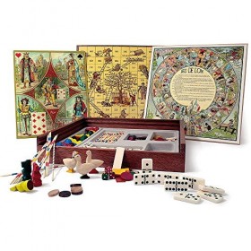 Jeujura - 21319- Jeux de Société-Mon Coffret de Jeux Tradition & 8988- Jeux de Société-Sachet 90 Pions Loto en Bois