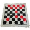 Yuanhe Jeu de dames 3 en 1 avec jeu de Tic Tac Toe avec tapis réversible, Calssic pour intérieur ou extérieur