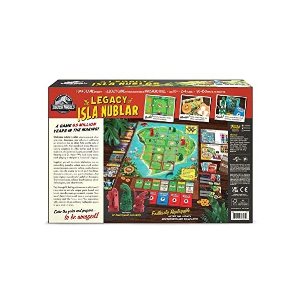 Funko Games - Jurassic Park: The Legacy of Isla Nublar Strategy Adventure Board Game - for Kids & Adults Age 10 Years Up - Fa