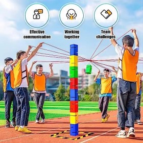 Jeux De Travail Déquipe sur Le Terrain, Jeu Dempilage De Blocs Abs, Jeux De Plage/fête/Carnaval
