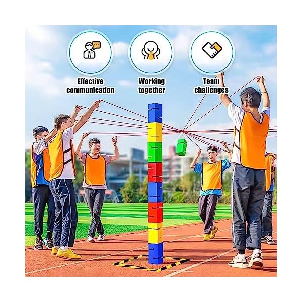 Jeux De Travail Déquipe sur Le Terrain, Jeu Dempilage De Blocs De Travail Déquipe, Jeux De Team Building pour Le Travail