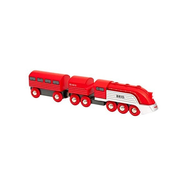 Brio World - 33557 - Train Aérodynamique - Pour circuit de train en bois - Système dattache aimantée - Jouet pour garçons et