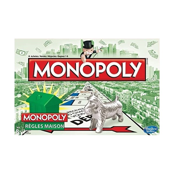 Hasbro - B12191010 - Jeu De Plateau - Monopoly Règles Maison