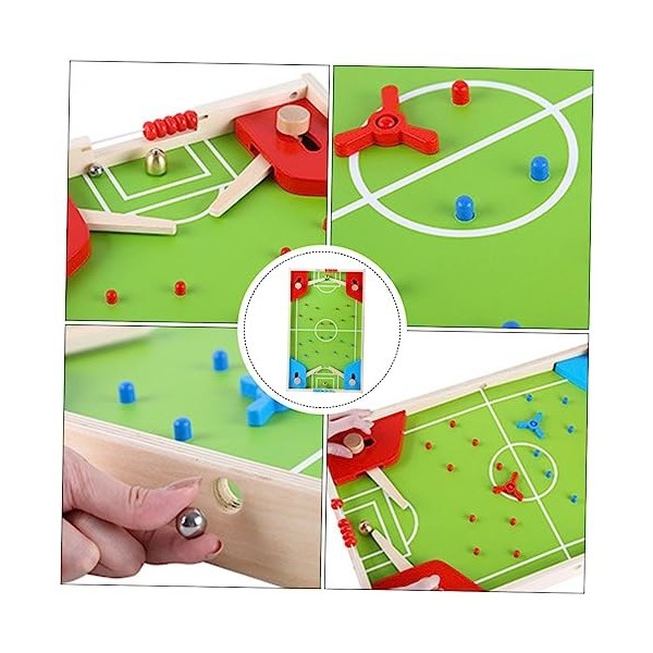 BESPORTBLE 1 Set Jeu De Football De Table Jouets en Bois pour Enfants Jouets De Sport Mini Échiquier Jouet De Plateau Multifo