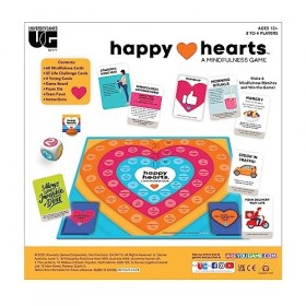 University Games, Happy Hearts - Jeu de fête pour pratiquer la pleine conscience et la méditation, pour 2 joueurs ou plus âgé