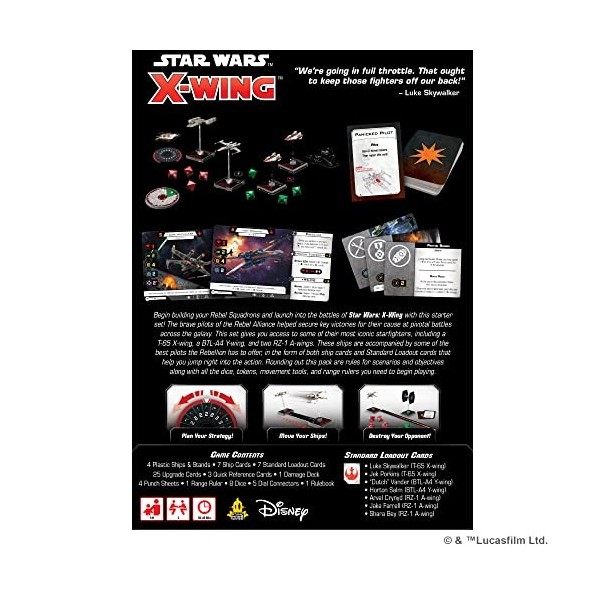 Star Wars X-Wing 2ème édition Miniatures Game Rebel Alliance Squadron Starter Pack,Jeu de stratégie pour adultes et adolescen