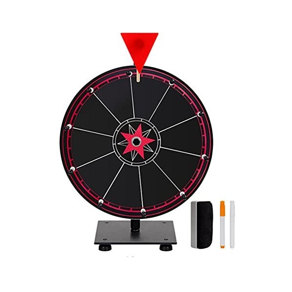 SASKATE Jeu de 12 roues porte-bonheur - Plateau de table Spinning Game avec gomme et marqueur - Couleur des roues pour jeux C
