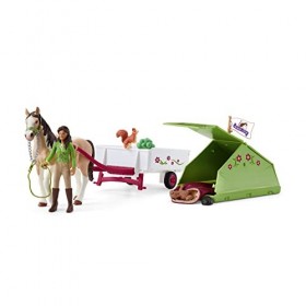 Schleich 42533 Aventures au camping de Sarah, dès 5 ans, Horse Club - coffret, 24,3 x 6,5 x 18,8 cm