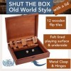 WE Games Shut The Box Game in Wooden Box with a Lid - 12 Numbers