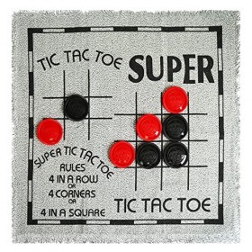 SEETOOOGAMES Jeux classiques portables dintérieur et dextérieur 3 en 1 - Jeu de dames géantes 3 x 3 - Jeu de Tic Tac Toe et