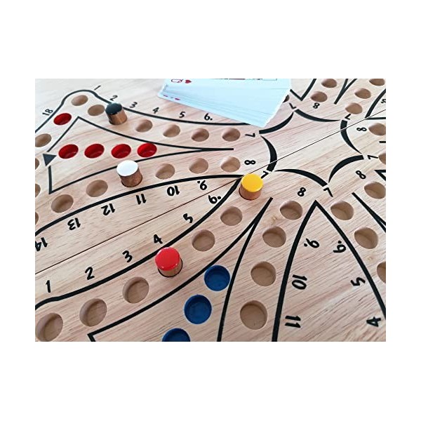 Jeu de TOC ou TOCK XL 40x40 cm de Luxe, de 2 à 6 joueurs, 6 ans et +. Jeux de société familial en bois massif dhévéa, fabric