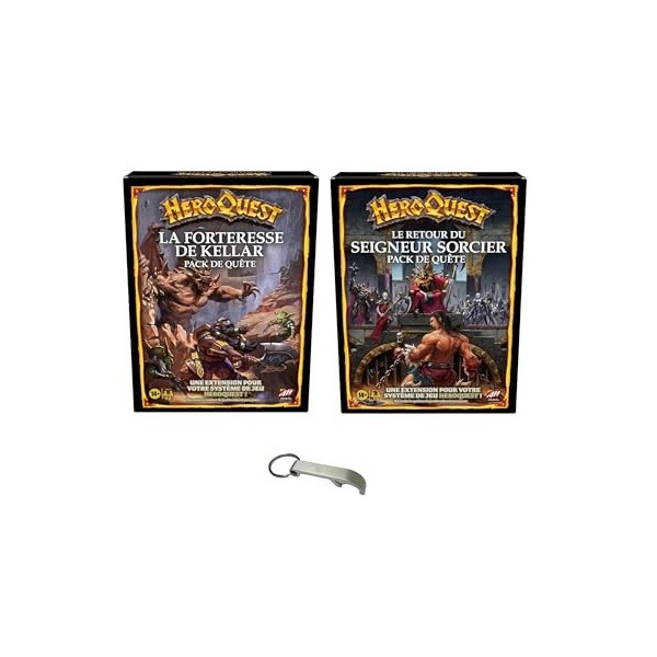 Lot 2 Extensions Version Française pour Hero Quest La Forteresse De Kellar + Le Retour du Seigneur Sorcier + 1 Décaps Blumie 