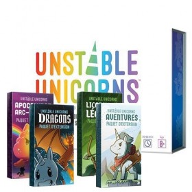 PKGamePack Unstable Unicorns Jeu de Base + 4 Extensions - Version Française