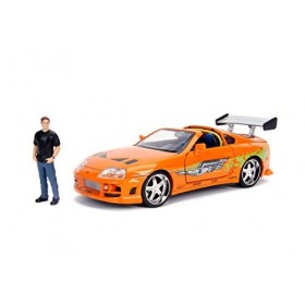 Jada Toys Fast & Furious Brians 1995 Toyota Supra Voiture Tuning Échelle 1:24 avec Spoiler, Portes ouvrantes, Capot et Coffr