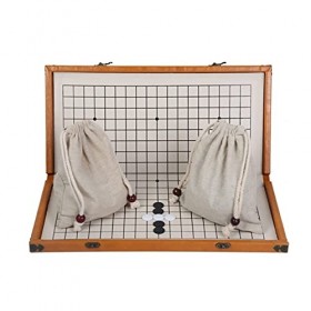 Cat in black GO Jeu Set 19x19 - avec Board Bois Pliable Board - 2 Joueurs - Jeux de société Classiques for Adultes Color : A