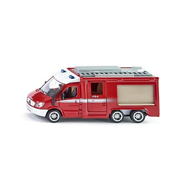 siku 2113 - Mercedes-Benz Sprinter 6x6 Pompiers, 1:50, Métal/Plastique, Rouge, Portes ouvrantes